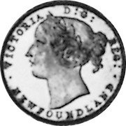 Canada 20 Cents (Victoria- pattern) KM# Pn13 VICTORIA D G REG NEWFOUNDLAND coin obverse Canada 20 Cents (Victoria- pattern) KM# Pn13 VICTORIA D G REG NEWFOUNDLAND coin obverse