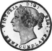 Canada 20 Cents (Victoria- pattern) KM# Pn12 VICTORIA D G REG NEWFOUNDLAND coin obverse Canada 20 Cents (Victoria- pattern) KM# Pn12 VICTORIA D G REG NEWFOUNDLAND coin obverse