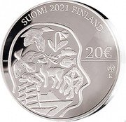 Finland 20 Euro (100 Years of Self-government in the Aland Region) KM# 301 SUOMI 2021 FINLAND 20 € K coin obverse
