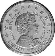 UK 20 Euro Cent (Elizabeth II - pattern) X# Pn23 UNITED KINGDOM ELIZABETH II DEI GRA REGINA 2006 coin obverse