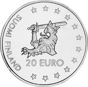 Finland 20 Euro Olavinlinna Castle 1996 Proof X# 22 SUOMI FINLAND 20 EURO coin obverse Finland 20 Euro Olavinlinna Castle 1996 Proof X# 22 SUOMI FINLAND 20 EURO coin obverse