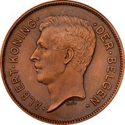 Belgium 20 Francs (Albert I) KM# Pn318 ALBERT KONING DER BELGEN A B coin obverse Belgium 20 Francs (Albert I) KM# Pn318 ALBERT KONING DER BELGEN A B coin obverse
