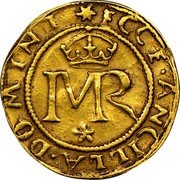 UK 20 Shillings (Maria Stuart) MB# 87 ECCE ANCILLA DOMINI coin reverse UK 20 Shillings (Maria Stuart) MB# 87 ECCE ANCILLA DOMINI coin reverse