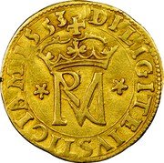 UK 22 Shillings (Maria Stuart) MB# 88 DILIGITE IVSTICAM 1553 coin reverse