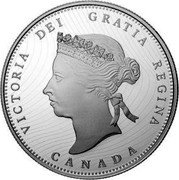 Canada 25 Cents 150th Anniversary of First National Coinage 2020 Proof VICTORIA DEI GRATIA REGINA CANADA coin obverse Canada 25 Cents 150th Anniversary of First National Coinage 2020 Proof VICTORIA DEI GRATIA REGINA CANADA coin obverse