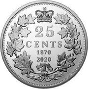 Canada 25 Cents 150th Anniversary of First National Coinage 2020 Proof 25 CENTS 1870 2020 coin reverse Canada 25 Cents 150th Anniversary of First National Coinage 2020 Proof 25 CENTS 1870 2020 coin reverse