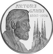 Spain 25 ECU Catalonia 1994 Proof X# M9 ANTONI GAUDI 1852 - 1926 coin reverse Spain 25 ECU Catalonia 1994 Proof X# M9 ANTONI GAUDI 1852 - 1926 coin reverse