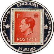 UK 25 Euro 60tH anniversary of abdication (1996) Proof 60TH ANNIVERSARY OF ABDICATION 1936-1996 ENGLAND 25 EURO coin reverse UK 25 Euro 60tH anniversary of abdication (1996) Proof 60TH ANNIVERSARY OF ABDICATION 1936-1996 ENGLAND 25 EURO coin reverse