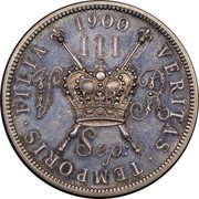 Ireland 3 Shillings (Victoria) X# 4 VERITAS TEMPORIS FILIA 1900 III SEP V R coin reverse Ireland 3 Shillings (Victoria) X# 4 VERITAS TEMPORIS FILIA 1900 III SEP V R coin reverse