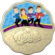 Australia 30 Cents 30 Years of The Wiggles. New Wiggles 2021 in set THE WIGGLES 1991-2021 30 coin reverse Australia 30 Cents 30 Years of The Wiggles. New Wiggles 2021 in set THE WIGGLES 1991-2021 30 coin reverse