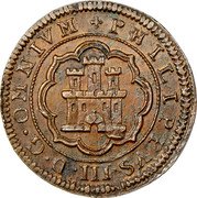 Spain 4 Maravedis (Philip III) PHILIPPVS III D G OMNIVM coin obverse Spain 4 Maravedis (Philip III) PHILIPPVS III D G OMNIVM coin obverse