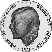 Luxembourg 40 Francs (Grand Duke Henry VII) X# M11 HENRI DE LUXEMBOVRG GRAND DVC HERITIER 1973 coin obverse Luxembourg 40 Francs (Grand Duke Henry VII) X# M11 HENRI DE LUXEMBOVRG GRAND DVC HERITIER 1973 coin obverse