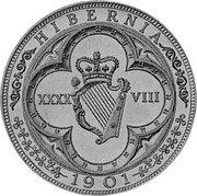 Ireland 48 Pence (Victoria) X# 12.1 HIBERNIA 1901 XXXX VIII coin reverse Ireland 48 Pence (Victoria) X# 12.1 HIBERNIA 1901 XXXX VIII coin reverse