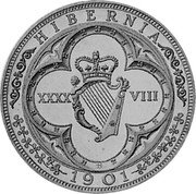 Ireland XXXX VIII Pence Victoria 1901 Proof X# 11 HIBERNIA 1901 XXXX VIII coin reverse Ireland XXXX VIII Pence Victoria 1901 Proof X# 11 HIBERNIA 1901 XXXX VIII coin reverse