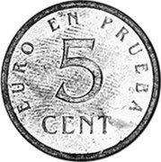 Spain 5 Cent KM# Pn17 Euro Coinage EURO EN PRUEBA 5 CENT coin reverse