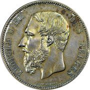 Belgium 5 Centimes (Leopold II - pattern) KM# Pn82 LEOPOLD II ROI DES BELGES coin obverse Belgium 5 Centimes (Leopold II - pattern) KM# Pn82 LEOPOLD II ROI DES BELGES coin obverse