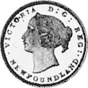Canada 5 Cents (Victoria- pattern) KM# Pn9 VICTORIA D G REG NEWFOUNDLAND coin obverse Canada 5 Cents (Victoria- pattern) KM# Pn9 VICTORIA D G REG NEWFOUNDLAND coin obverse