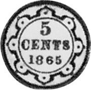 Canada 5 Cents (Victoria- pattern) KM# Pn8 5 CENTS 1865 coin reverse Canada 5 Cents (Victoria- pattern) KM# Pn8 5 CENTS 1865 coin reverse
