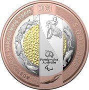 Australia 5 Dollars Australian Paralympic Team 2020 AUSTRALIAN PARALYMPIC TEAM 東京 5 DOLLARS PARALYMPICS AUSTRALIA coin reverse Australia 5 Dollars Australian Paralympic Team 2020 AUSTRALIAN PARALYMPIC TEAM 東京 5 DOLLARS PARALYMPICS AUSTRALIA coin reverse