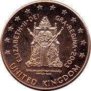 UK 5 Euro Cent Elizabeth II - pattern 2003 X# Pn12 UNITED KINGDOM ELIZABETH II DEI GRA REGINA 2003 coin obverse UK 5 Euro Cent Elizabeth II - pattern 2003 X# Pn12 UNITED KINGDOM ELIZABETH II DEI GRA REGINA 2003 coin obverse
