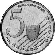 Slovakia 5 Euro Cent (Pattern) X# Pn3 PROBA ESSAI PROBE TRIAL 5 coin reverse Slovakia 5 Euro Cent (Pattern) X# Pn3 PROBA ESSAI PROBE TRIAL 5 coin reverse