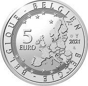 Belgium 5 Euro (Charles Van Depoele) BELGIE BELGIQUE BELGIEN 5 EURO 2021 LL coin obverse