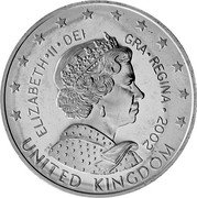 UK 5 Euro (Elizabeth II - pattern) X# Pn9 UNITED KINGDOM ELIZABETH II DEI GRA REGINA 2002 coin obverse UK 5 Euro (Elizabeth II - pattern) X# Pn9 UNITED KINGDOM ELIZABETH II DEI GRA REGINA 2002 coin obverse