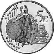 UK 5 Euro (Elizabeth II - Piedfort) X# P101 5 E coin reverse UK 5 Euro (Elizabeth II - Piedfort) X# P101 5 E coin reverse
