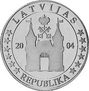 Latvia 5 Euro (Probe) X# Pn9 LATVIJAS REPUBLIKA 2004 coin obverse Latvia 5 Euro (Probe) X# Pn9 LATVIJAS REPUBLIKA 2004 coin obverse