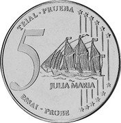 Latvia 5 Euro (Probe) X# Pn9 TRIAL PRUEBA 5 JULIA MARIA ESSAI PROBE coin reverse Latvia 5 Euro (Probe) X# Pn9 TRIAL PRUEBA 5 JULIA MARIA ESSAI PROBE coin reverse