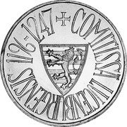 Luxembourg 5 Francs (Princess Ermesinde) X# MA1 COMITISSA LUCENBURGENSIS 1196- 1247 coin obverse Luxembourg 5 Francs (Princess Ermesinde) X# MA1 COMITISSA LUCENBURGENSIS 1196- 1247 coin obverse