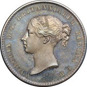 UK 5 Pounds (Victoria- pattern) KM# Pn109 VICTORIA D G BRITANNIARUM REGINA F D coin obverse