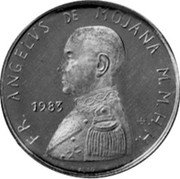 Malta 5 Scudo (Angelo de Mojano) X# 100 FR ANGELVS DE MOJANA M M H H 1983 coin obverse Malta 5 Scudo (Angelo de Mojano) X# 100 FR ANGELVS DE MOJANA M M H H 1983 coin obverse