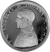 Malta 5 Scudo (Angelo de Mojano) X# 94 FR ANGELVS DE MOJANA M M H H coin obverse Malta 5 Scudo (Angelo de Mojano) X# 94 FR ANGELVS DE MOJANA M M H H coin obverse