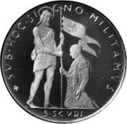 Malta 5 Scvdi (Angelo de Mojano) X# 107 CVB HOC SIGNO MILITAMVS 5 SCVDI coin reverse Malta 5 Scvdi (Angelo de Mojano) X# 107 CVB HOC SIGNO MILITAMVS 5 SCVDI coin reverse