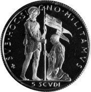 Malta 5 Scvdi (Angelo de Mojano) X# 15 CVB HOC SIGNO MILITAMVS 5 SCVDI coin reverse Malta 5 Scvdi (Angelo de Mojano) X# 15 CVB HOC SIGNO MILITAMVS 5 SCVDI coin reverse