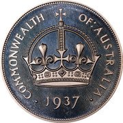 Australia 5 Shillings (1 Crown) (Edward VIII) X# M15 COMMONWEALTH OF AUSTRALIA 1937 coin reverse