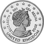 UK 50 Cent Elizabeth II - pattern 2002 Proof X# Pn6a UNITED KINGDOM ELIZABETH II DEI GRA REGINA 2002 coin obverse UK 50 Cent Elizabeth II - pattern 2002 Proof X# Pn6a UNITED KINGDOM ELIZABETH II DEI GRA REGINA 2002 coin obverse