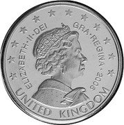 UK 50 Euro Cent (Elizabeth II - probe pattern) X# Pn24 UNITED KINGDOM ELIZABETH II DEI GRA REGINA 2006 coin obverse UK 50 Euro Cent (Elizabeth II - probe pattern) X# Pn24 UNITED KINGDOM ELIZABETH II DEI GRA REGINA 2006 coin obverse