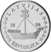 Latvia 50 Euro Cent (trial - pattern) X# Pn6 LATVIJAS REPUBLIKA 2004 coin obverse