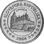 Slovakia 50 Euro Cent (Pattern) X# Pn6 SLOVENSKÁ REPUBLIKA LEVOČA 2004 coin obverse Slovakia 50 Euro Cent (Pattern) X# Pn6 SLOVENSKÁ REPUBLIKA LEVOČA 2004 coin obverse