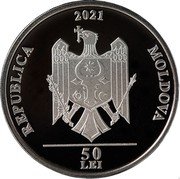 Moldova 50 Lei (30th anni. Republic of Moldova. My heart is Moldova) REPUBLICA MOLDOVA 2021 50 LEI coin obverse