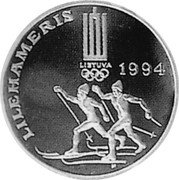 Lithuania 50 litu (Lithuania Olympic games - pattern) KM# Pn15 LILEHAMERIS LIETUVA 1994 coin reverse