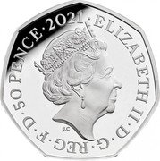 UK 50 Pence Owl 2021 Proof ELIZABETH II D G REG F D 50 PENCE 2021 J C coin obverse UK 50 Pence Owl 2021 Proof ELIZABETH II D G REG F D 50 PENCE 2021 J C coin obverse