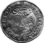 UK 80 Shillings (Scotland Hat Piece) MB# 154 TE SOLVM VEREOR 1592 coin reverse UK 80 Shillings (Scotland Hat Piece) MB# 154 TE SOLVM VEREOR 1592 coin reverse