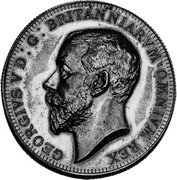 UK Crown George V 1910 X# 70.1 GEORGIVS V D G BRITANNIARVM OMNIVM REX coin obverse