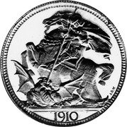 UK Crown (George V) X# 70.2 1910 coin reverse