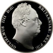 UK Crown (Gulielmus IIII) X# M127 GULIELMUS IIII D G BRITANNIAR REX F D WW coin obverse UK Crown (Gulielmus IIII) X# M127 GULIELMUS IIII D G BRITANNIAR REX F D WW coin obverse