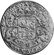 Netherlands Daadler of 30 Stuivers 1689 KM# 20 Gelderland - Zutphen Commune Standard Coinage MO NO ARG CIV ZVTPHANIA 30 ST coin reverse