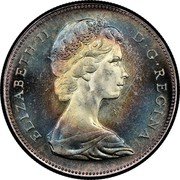 Canada Dollar (100th Anniversary of Canada -pattern) KM# Pn24 ELIZABETH II D G REGINA coin obverse Canada Dollar (100th Anniversary of Canada -pattern) KM# Pn24 ELIZABETH II D G REGINA coin obverse